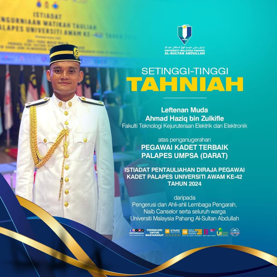 Setinggi-Tinggi Tahniah Kepada Ahmad Haziq bin Zulkifle